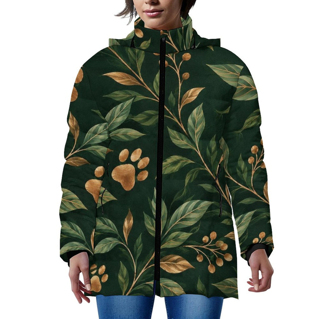 Golden Paws Botanical Quilted Hooded Coat