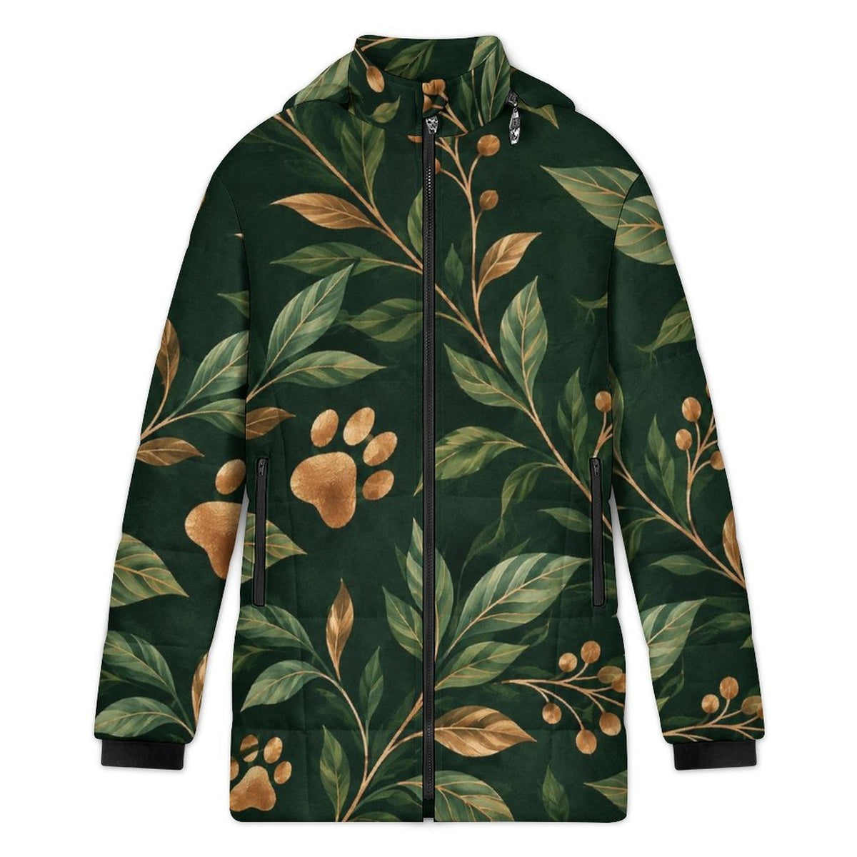 Golden Paws Botanical Quilted Hooded Coat